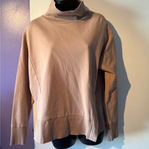 Haven Well Within Tan Mock Neck Sweatshirt Size Medium
